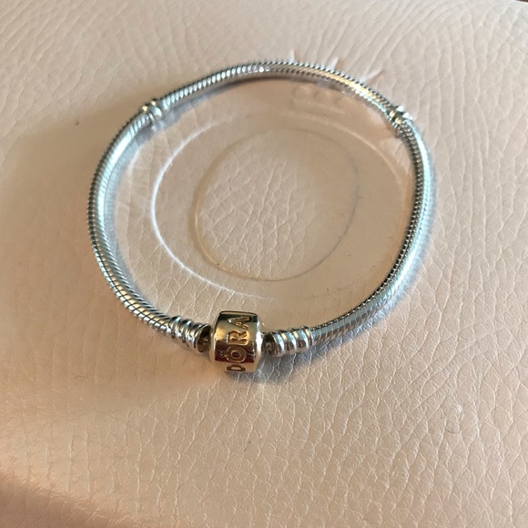 Pandora Jewelry - Pandora silver charm bracelet with 14K gold clasp